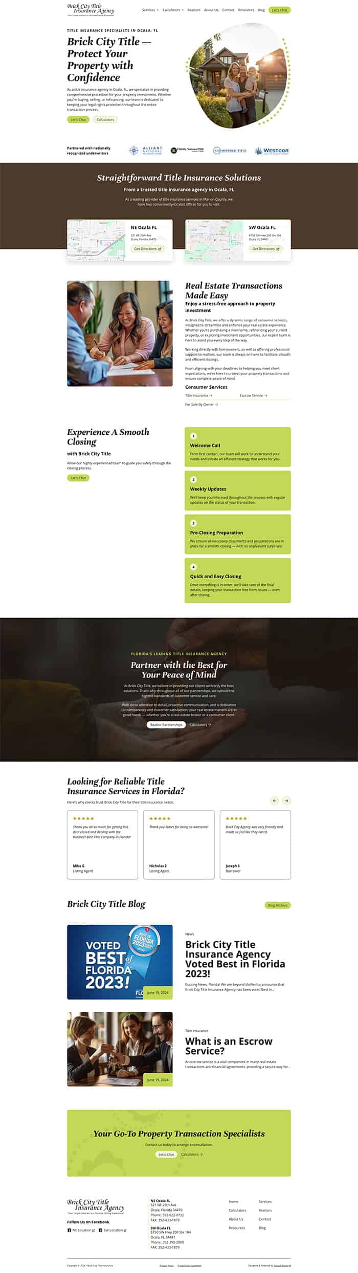 Brick City Title Insurance Website screenshot