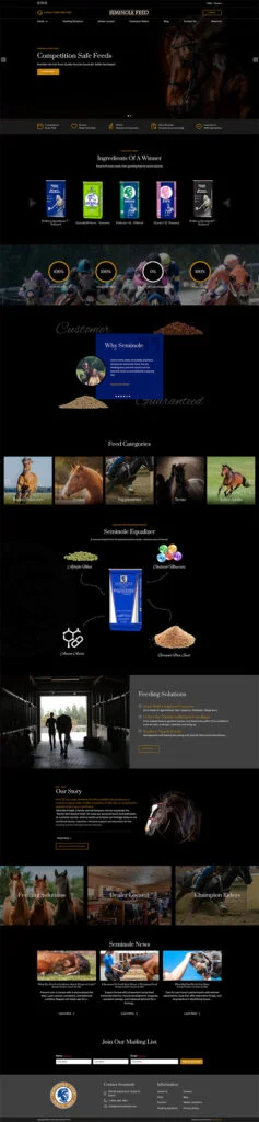 Screenshot of Seminole Feed website in Ocala, FL