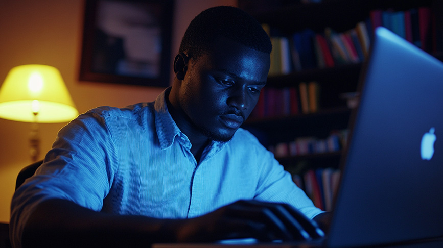 a man doing web design