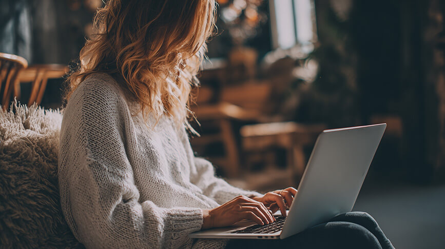 A woman creating a content marketing strategy