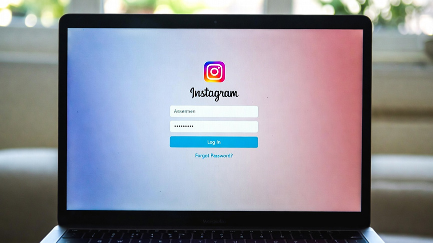 Instagram on a laptop screen