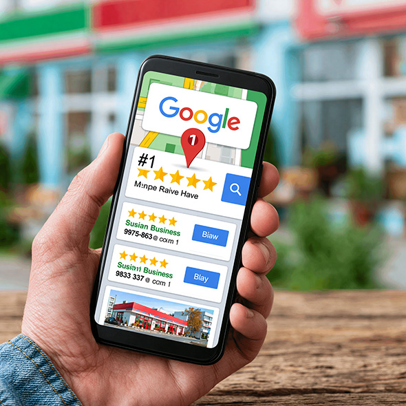 Google local map pack on a mobile phone